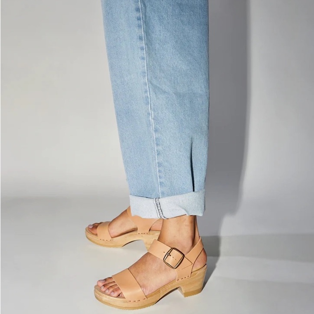 No.6 Two Strap Mid Heel Clogs
